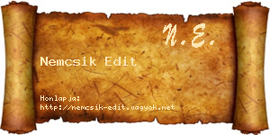 Nemcsik Edit névjegykártya